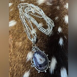 925 sterling silver purple agate Necklace